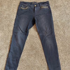 Michael Kors Chain Embellished Pocket Skinny Jeans SZ 8